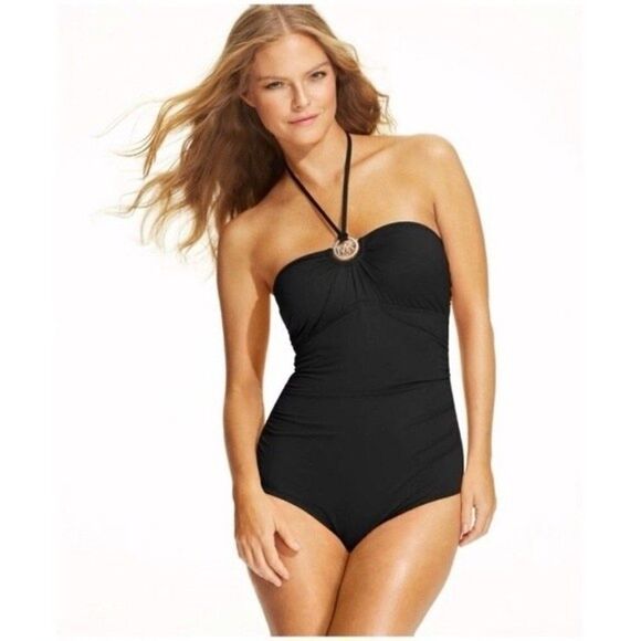 MICHAEL KORS HIGH NECK ONE PIECE SWIMSUIT NWT 14 - Picture 1 of 13